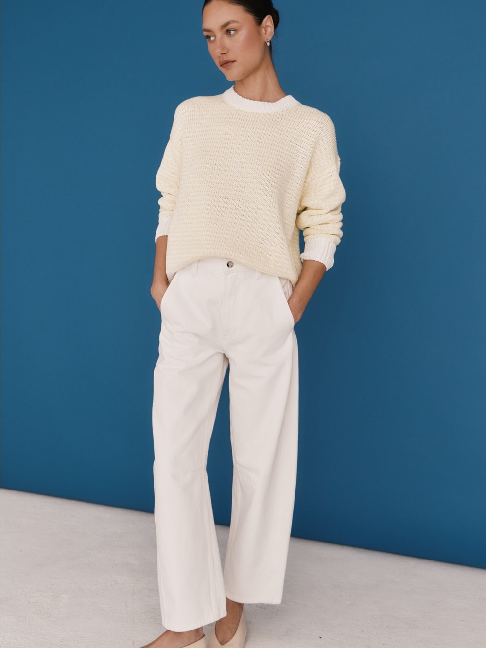 Pistola Beau Seamed Crescent Leg Jeans in Paper White - 27